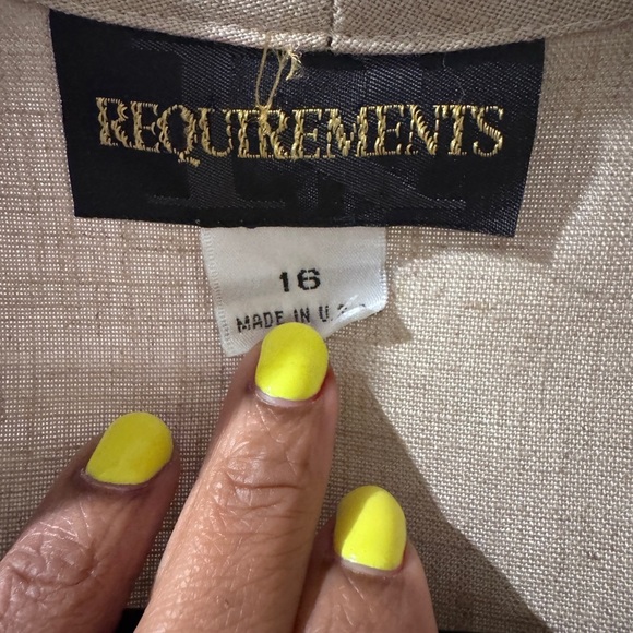 Vintage Requirements Women’s Linen Blend Blazer SportsCoat in Tan, Size 16 - Picture 3 of 8